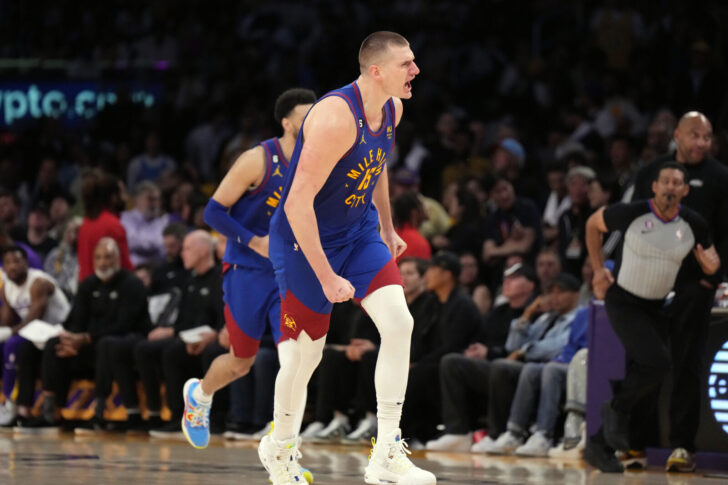 Watch Nikola Jokic's surprised reaction as Denver Nuggets fly to