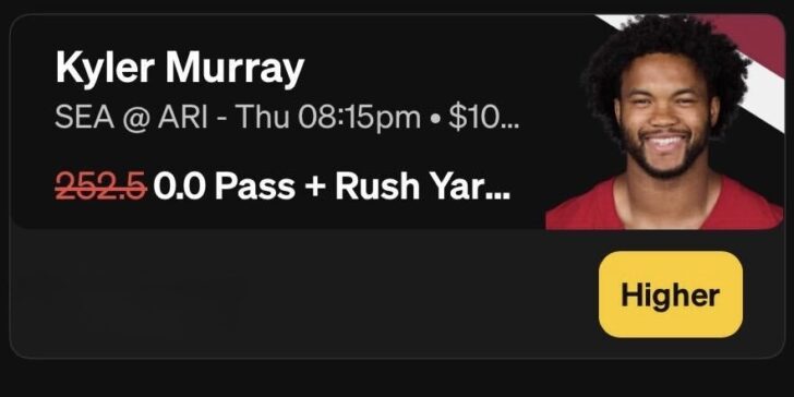 Underdog Promo on Kyler Murray 9-25-25
